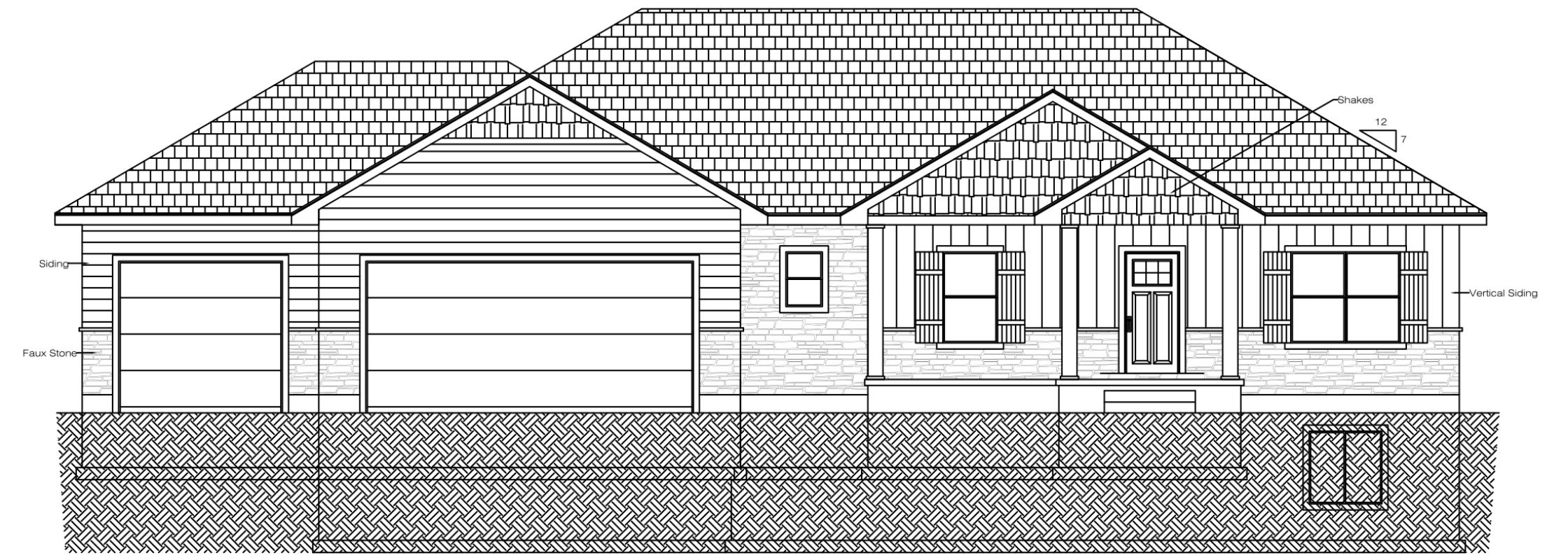 palisades floor plan front elevation